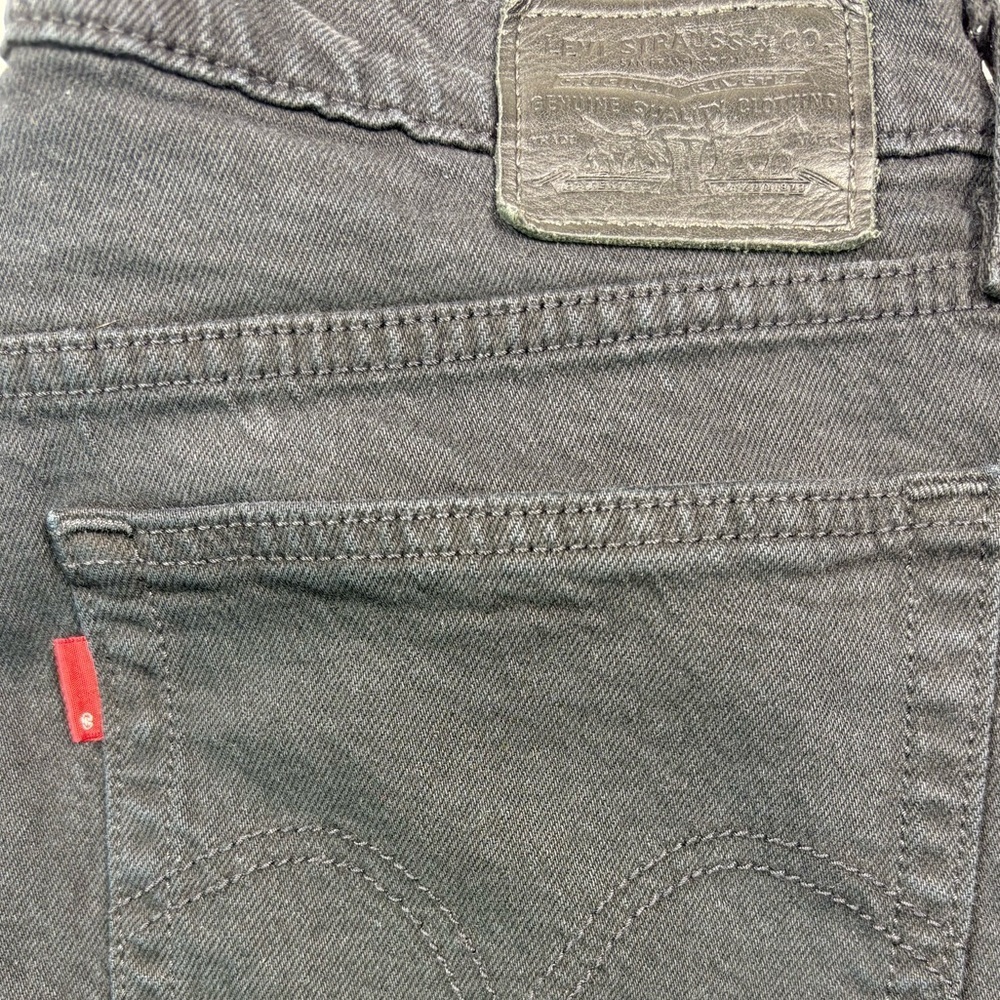Levis Premium Wedgie Button Fly High Rise Frayed Hem Black Jeans | Size 29 - Picture 9 of 16